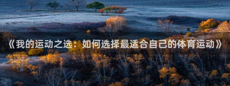 77体育app下载官网：《我的运动之选：如何选择最适合自己的体育运动》